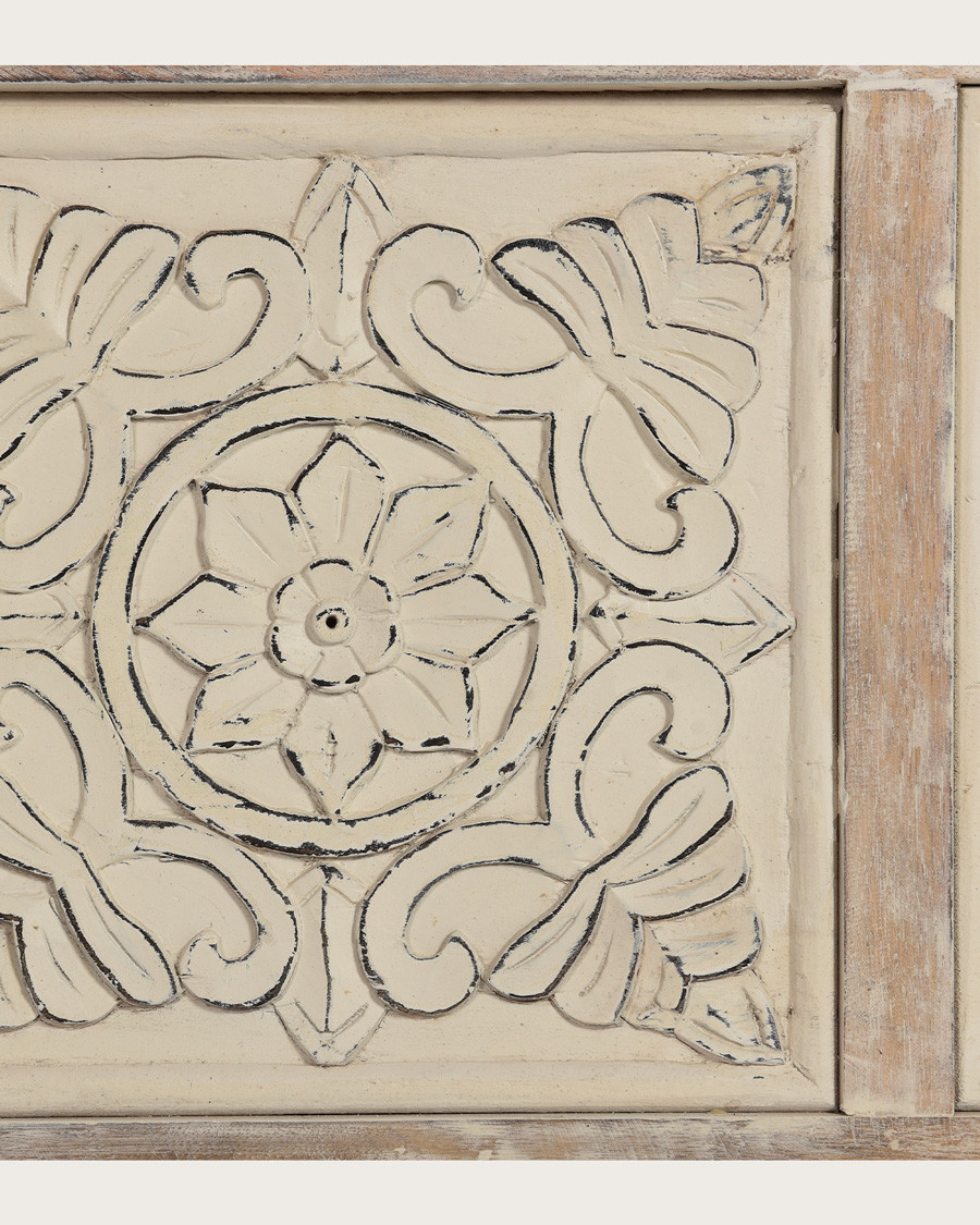 Mala - Coffre de rangement en manguier massif cérusé  L100 cm