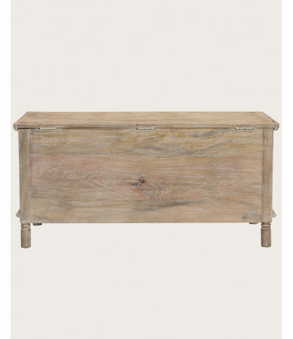 Mala - Coffre de rangement en manguier massif cérusé  L100 cm