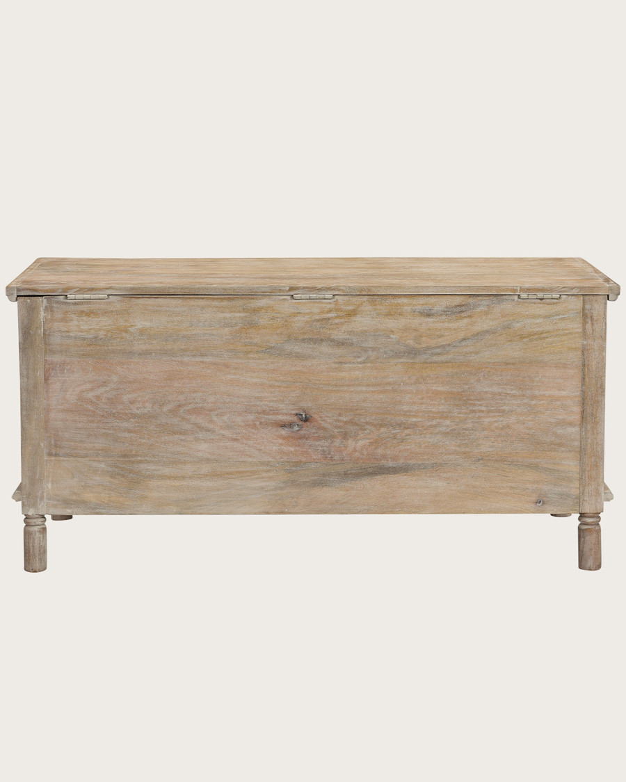 Mala - Coffre de rangement en manguier massif cérusé  L100 cm