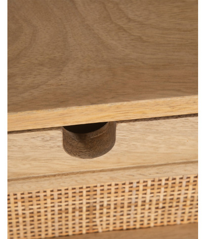 Kali - Commode en manguier massif et cannage rotin