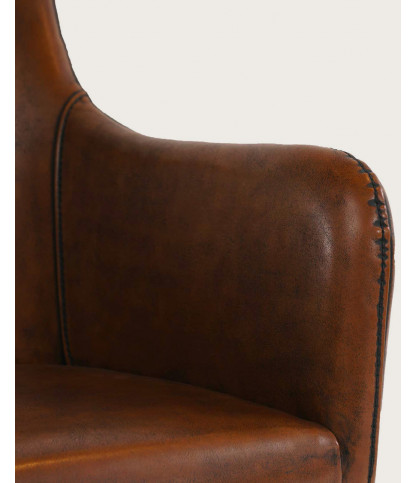 Jake - Chaise en cuir by cast marron
