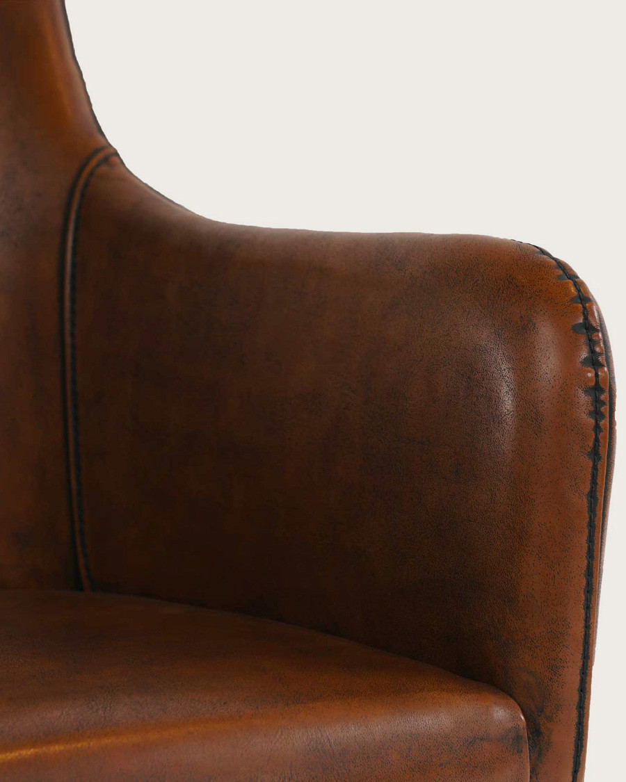 Jake - Chaise en cuir by cast marron