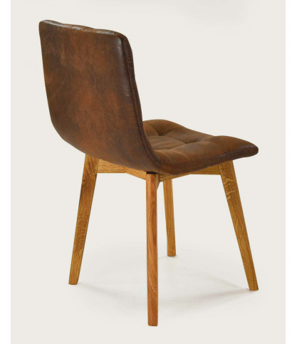 Bogota - Chaise scandinave en microfibre marron