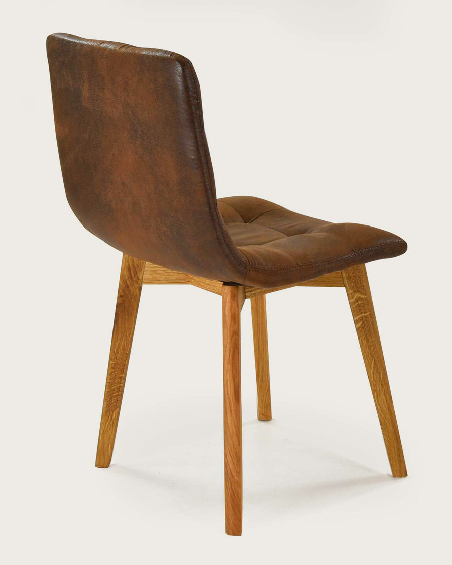 Bogota - Chaise scandinave en microfibre marron