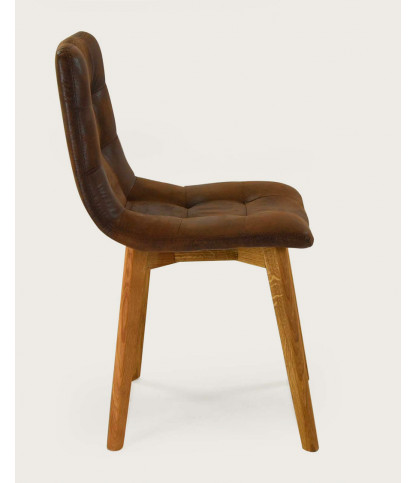 Bogota - Chaise scandinave en microfibre marron