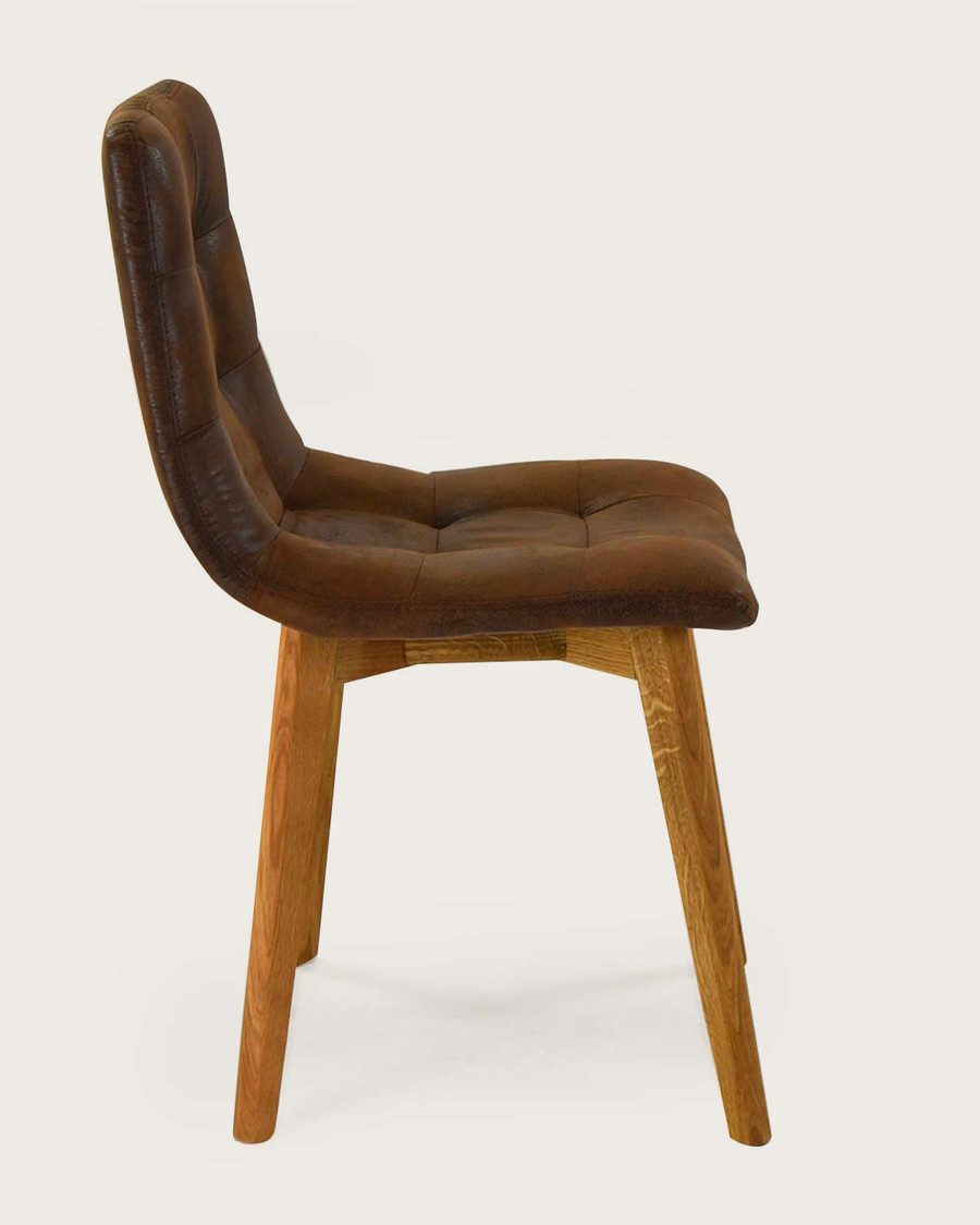 Bogota - Chaise scandinave en microfibre marron