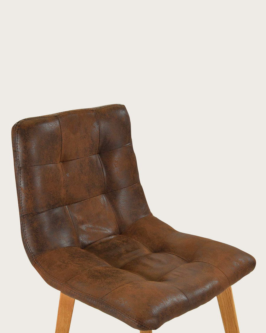 Bogota - Chaise scandinave en microfibre marron
