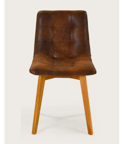 Bogota - Chaise scandinave en microfibre marron