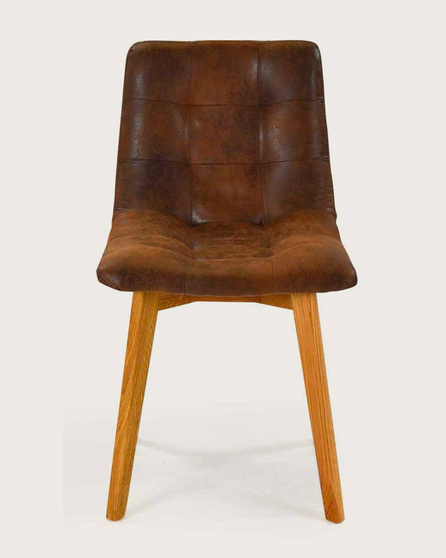 Bogota - Chaise scandinave en microfibre marron