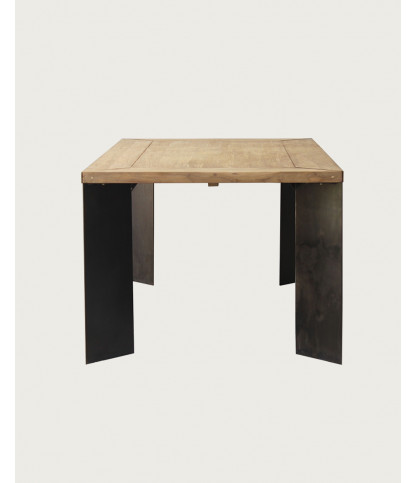 Loft - Table repas industrielle en teck et métal L180 cm 8 pers.