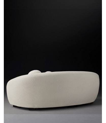 Curve - Canapé arrondi 3 places en tissu bouclé cream