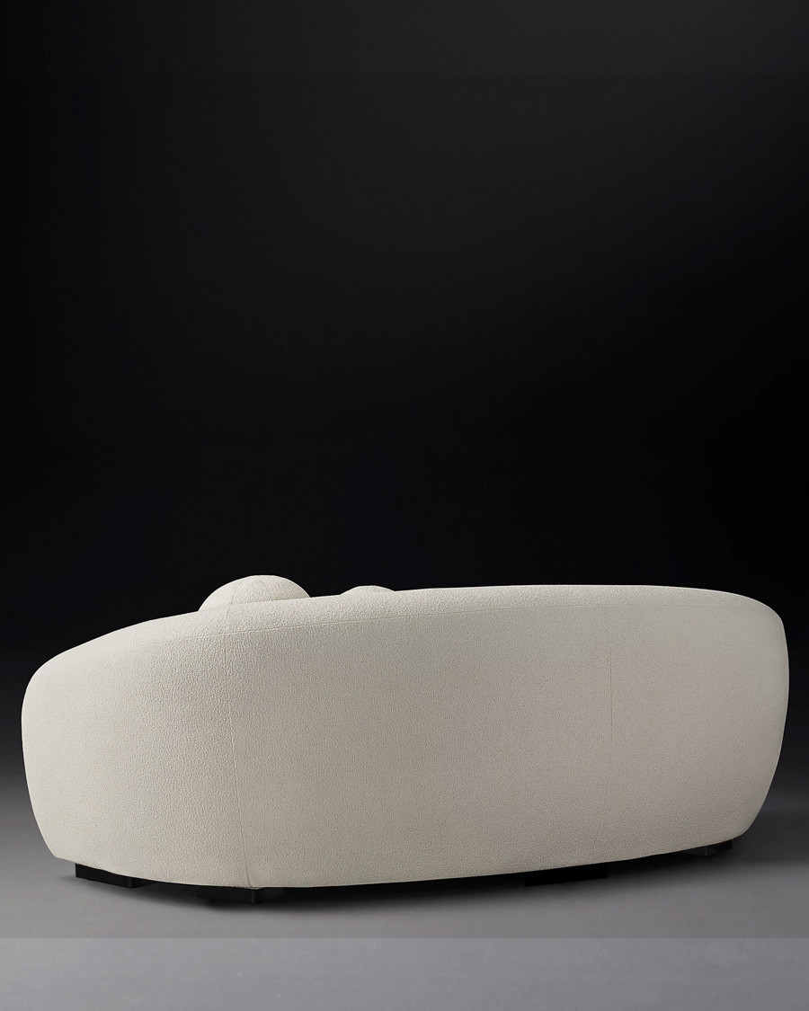 Curve - Canapé arrondi 3 places en tissu bouclé cream