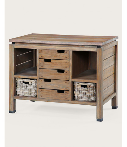 Harmonie - Meuble sous vasque en teck massif 100 cm