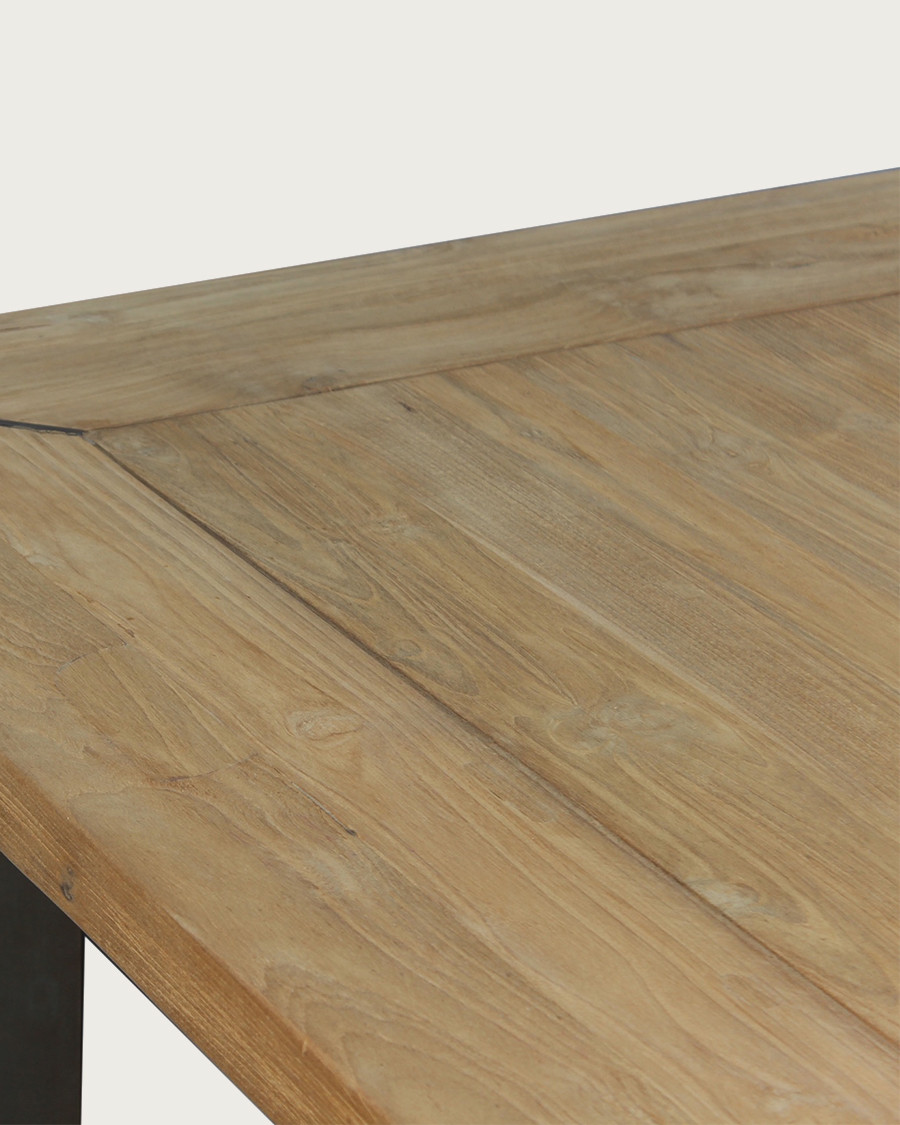 Loft - Table repas industrielle en teck et métal L180 cm 8 pers.