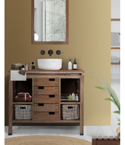 Harmonie - Meuble sous vasque en teck massif 100 cm