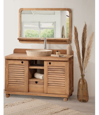 Eclipse - Meuble de salle de bain en teck massif