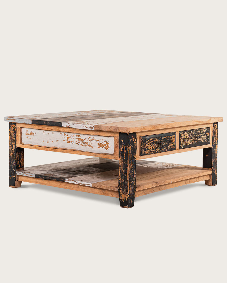 Esha - Table basse carrée en teck massif