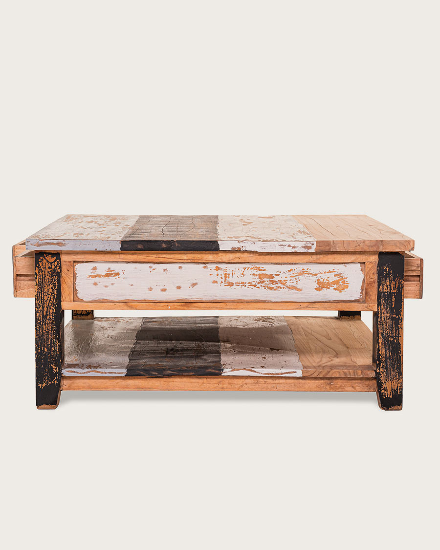 Esha - Table basse carrée en teck massif