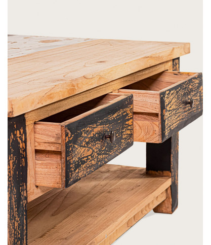 Esha - Table basse carrée en teck massif