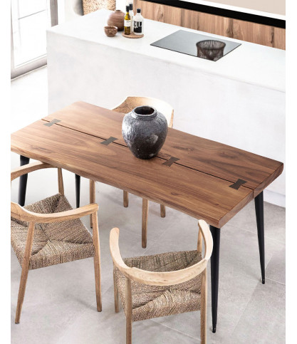 Kanpur - Table repas en suar massif L160 cm 6 pers.