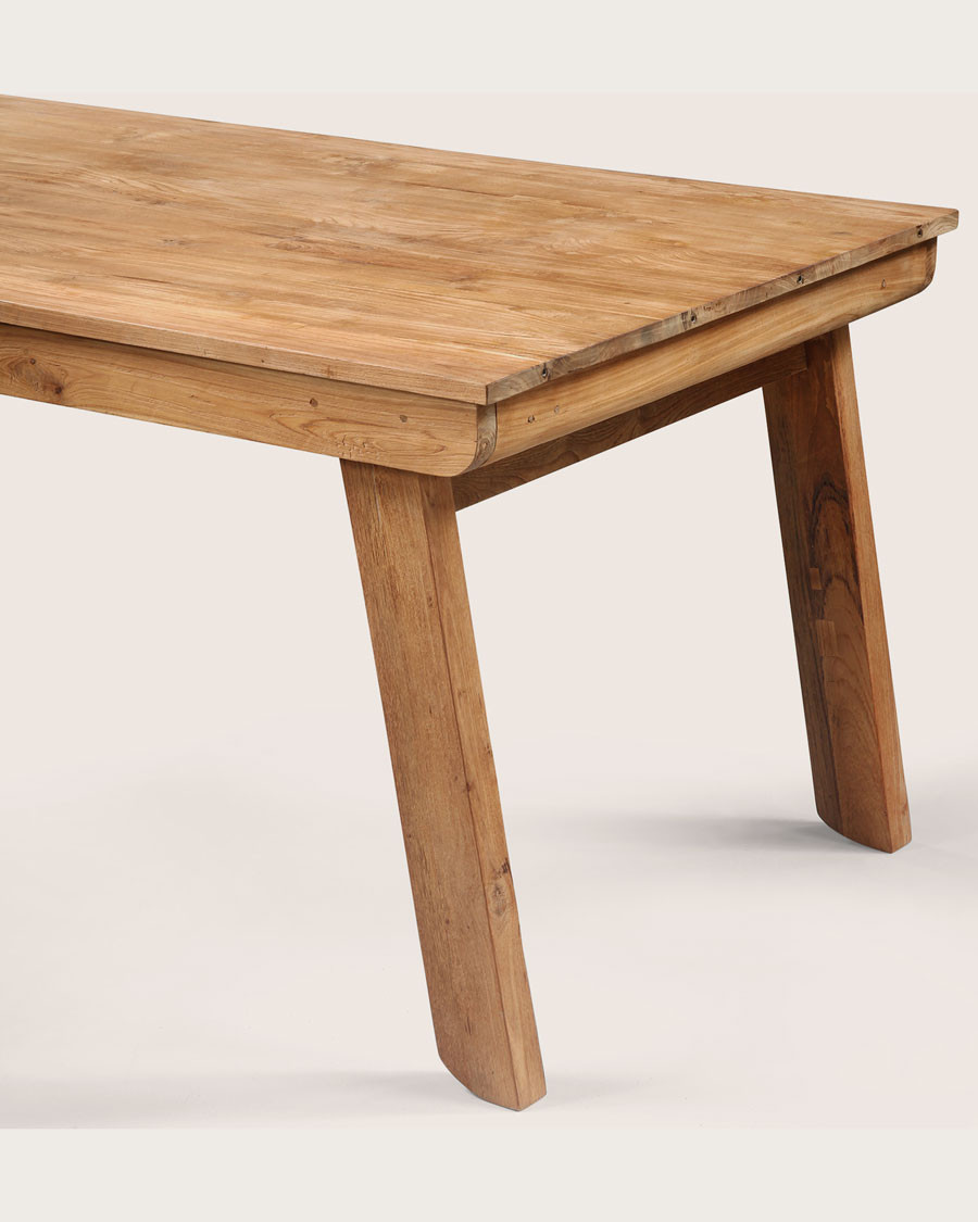 Jodhpur - Table repas rectangulaire avec allonge en teck massif