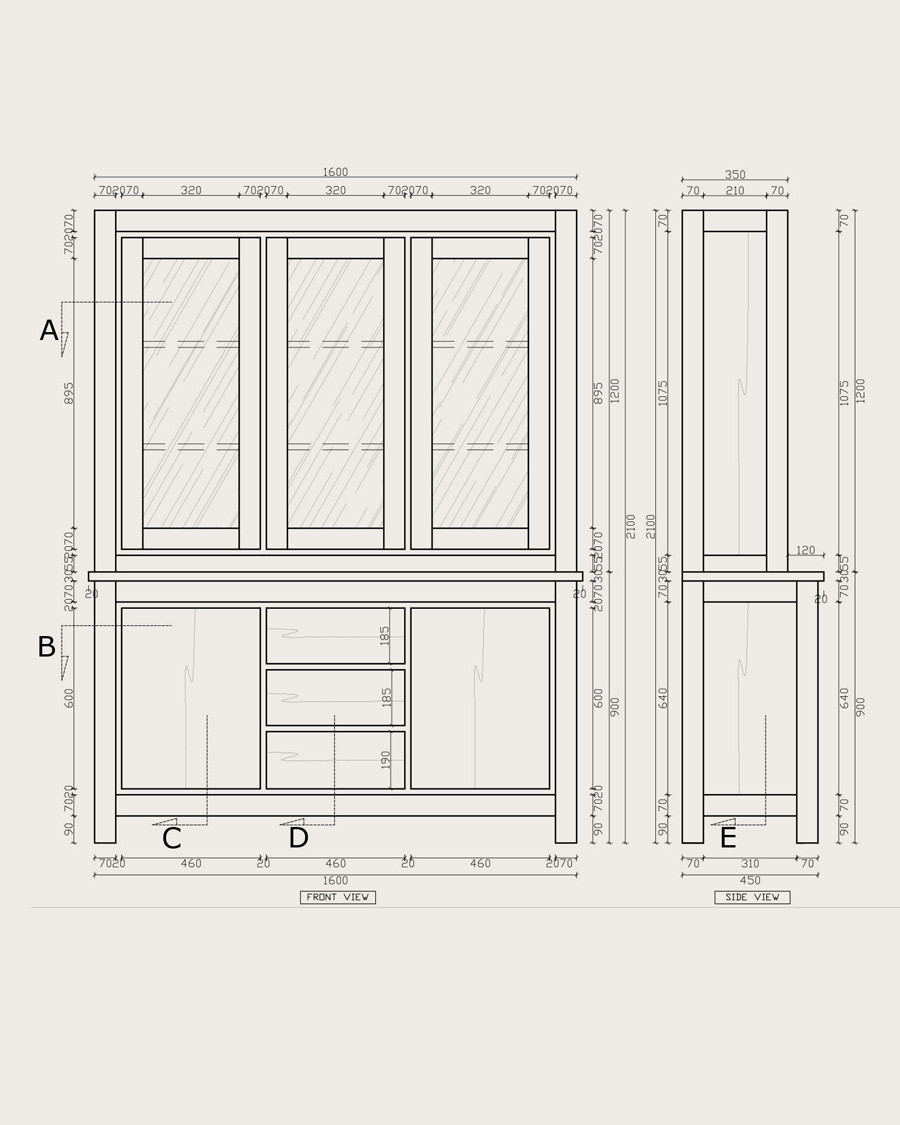 Karna - Bibliothèque 2 corps en teck massif