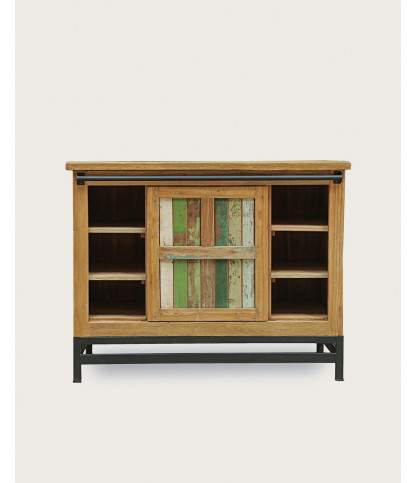 Sumatra - Meuble sous vasque en teck de bateau recyclé