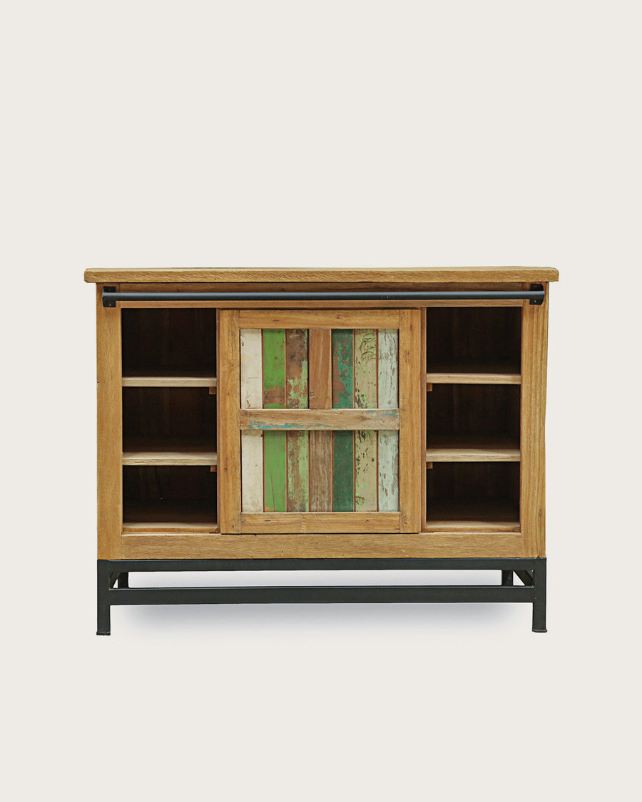 Sumatra - Meuble sous vasque en teck de bateau recyclé