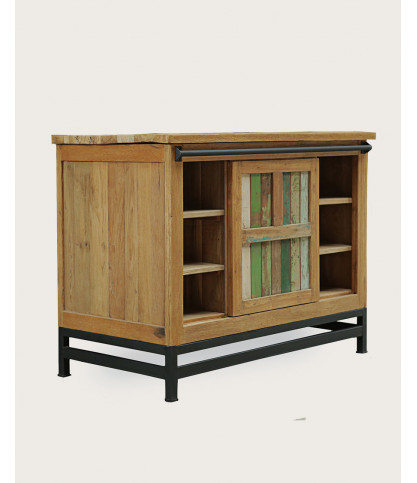 Sumatra - Meuble sous vasque en teck de bateau recyclé