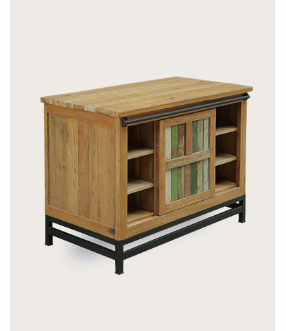 Sumatra - Meuble sous vasque en teck de bateau recyclé