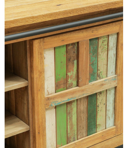 Sumatra - Meuble sous vasque en teck de bateau recyclé