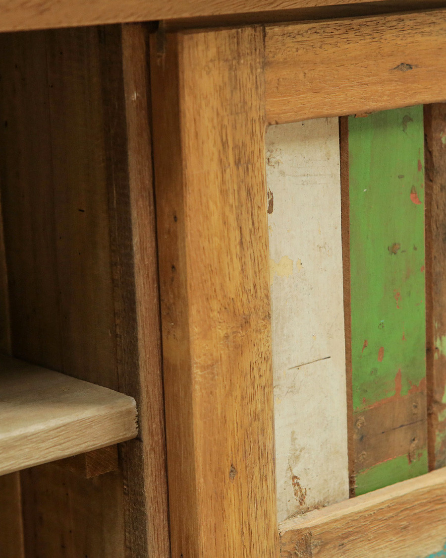 Sumatra - Meuble sous vasque en teck de bateau recyclé