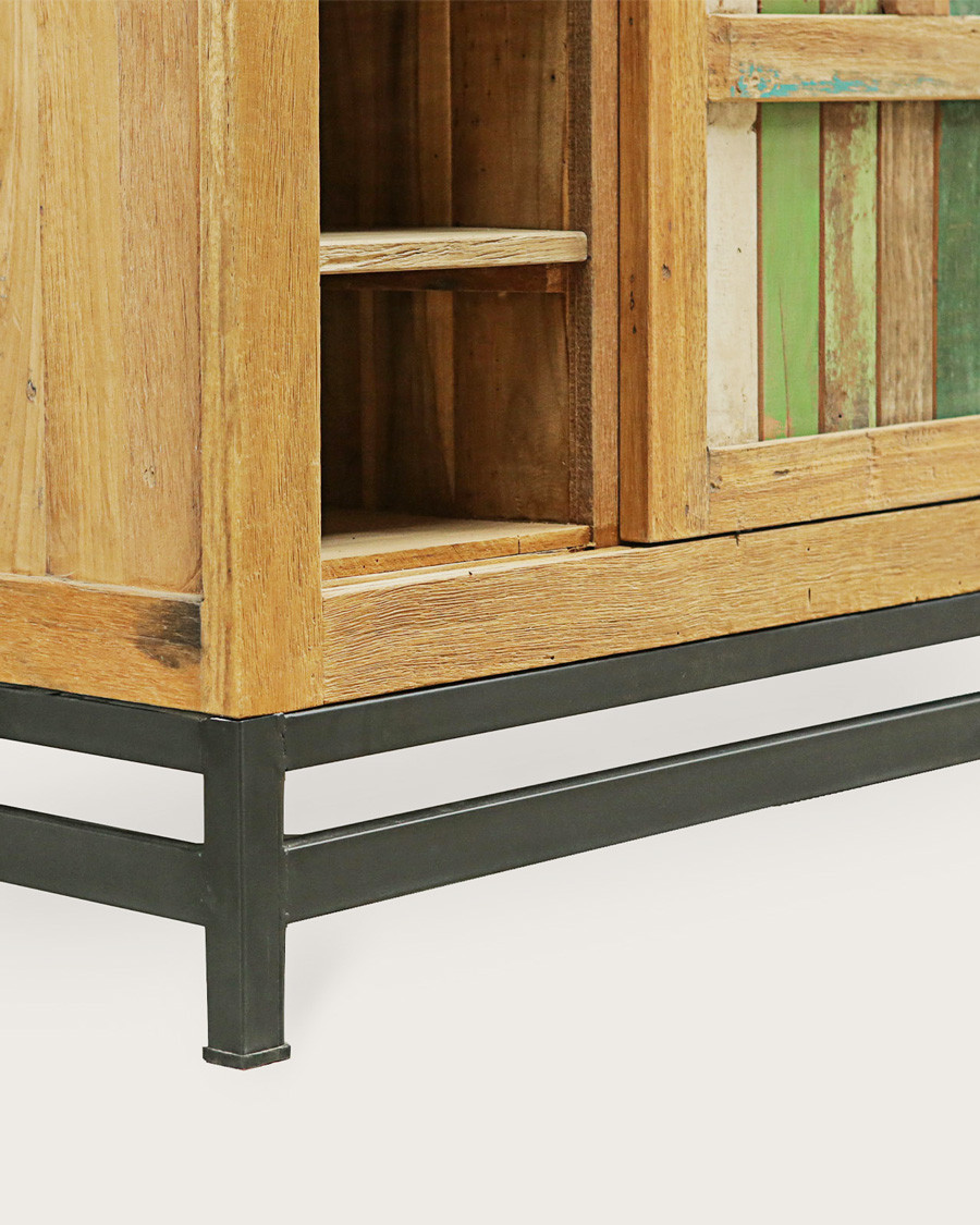 Sumatra - Meuble sous vasque en teck de bateau recyclé