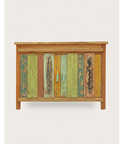 Antik - Meuble sous vasque en teck de bateau recyclé