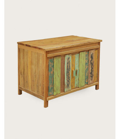 Antik - Meuble sous vasque en teck de bateau recyclé