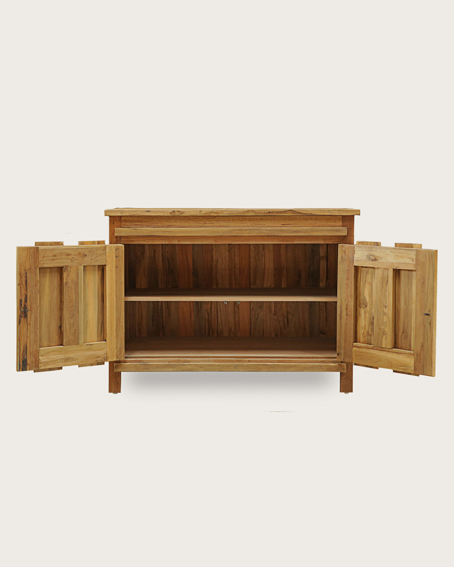 Antik - Meuble sous vasque en teck de bateau recyclé