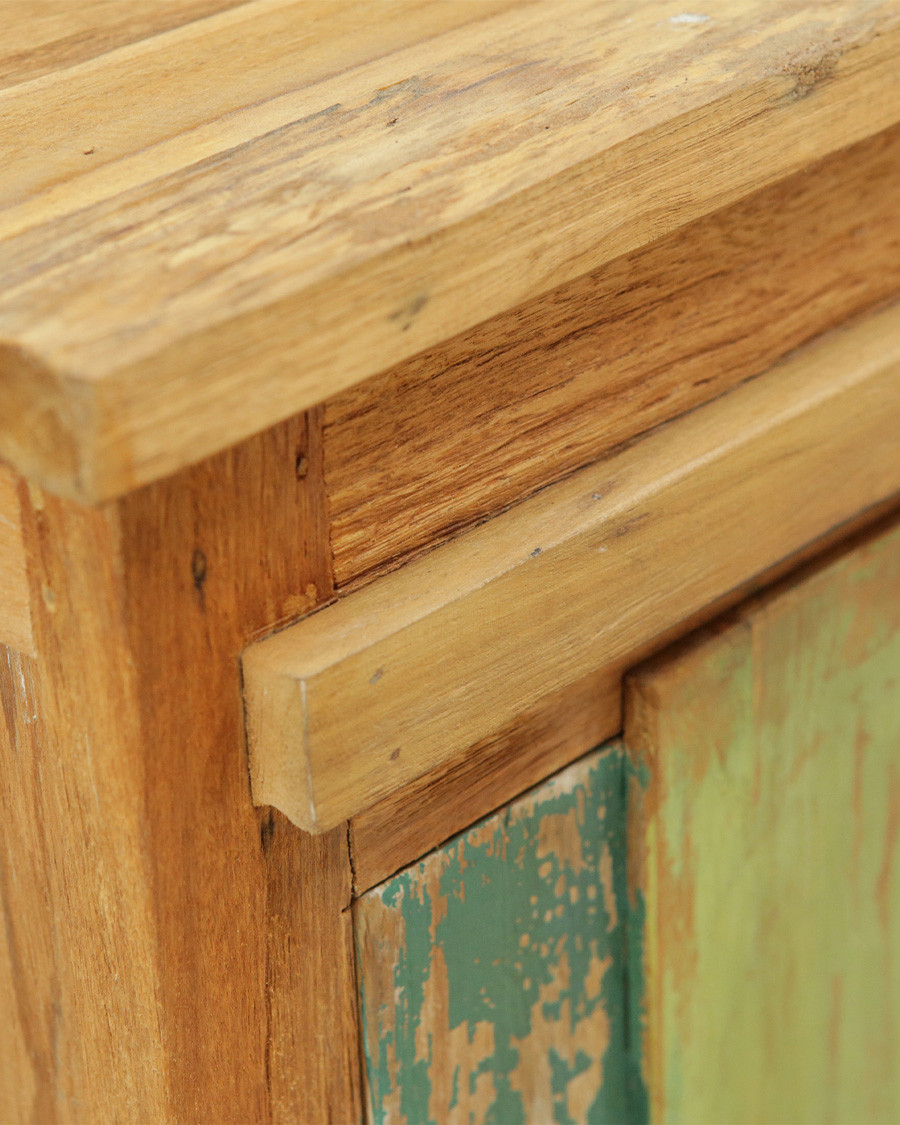 Antik - Meuble sous vasque en teck de bateau recyclé