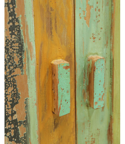 Antik - Meuble sous vasque en teck de bateau recyclé