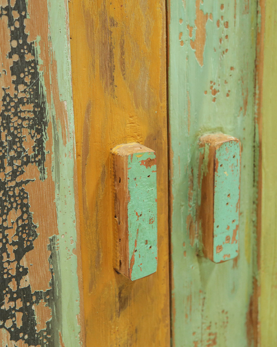 Antik - Meuble sous vasque en teck de bateau recyclé