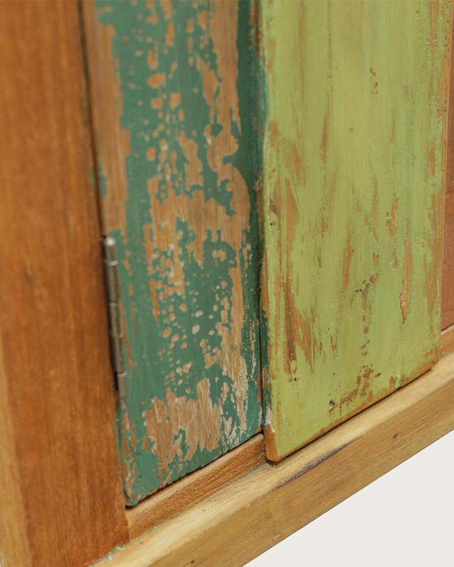 Antik - Meuble sous vasque en teck de bateau recyclé