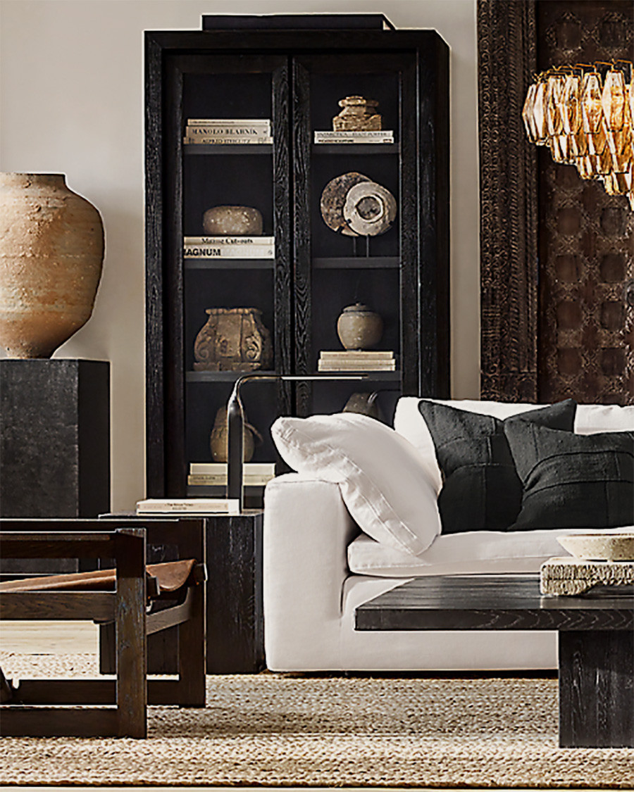 Cloud - Canapé d'angle modulable en lin blanc