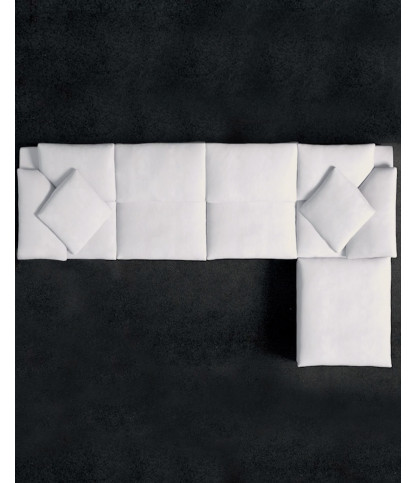 Cloud - Canapé d'angle modulable en lin blanc