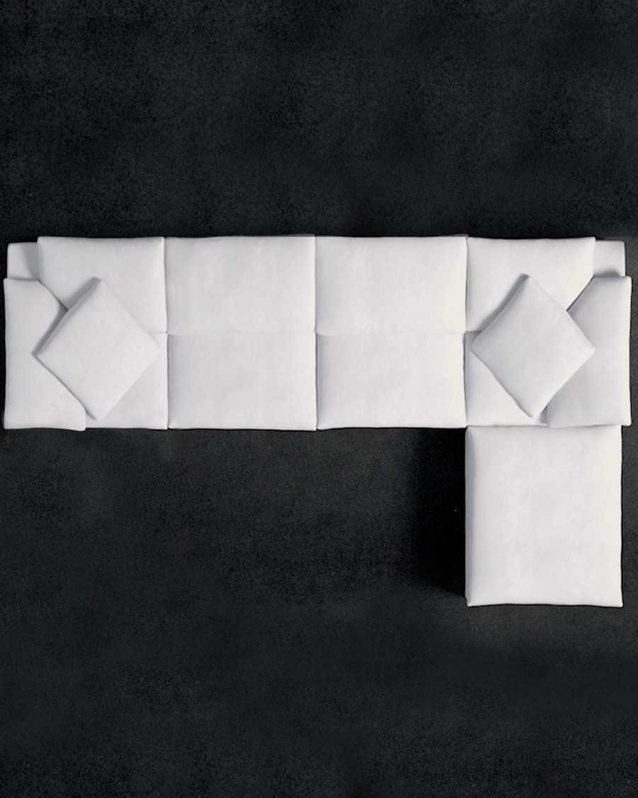 Cloud - Canapé d'angle modulable en lin blanc