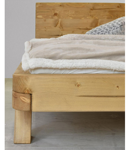Nalia - Lit poutre en bois massif d'épicéa