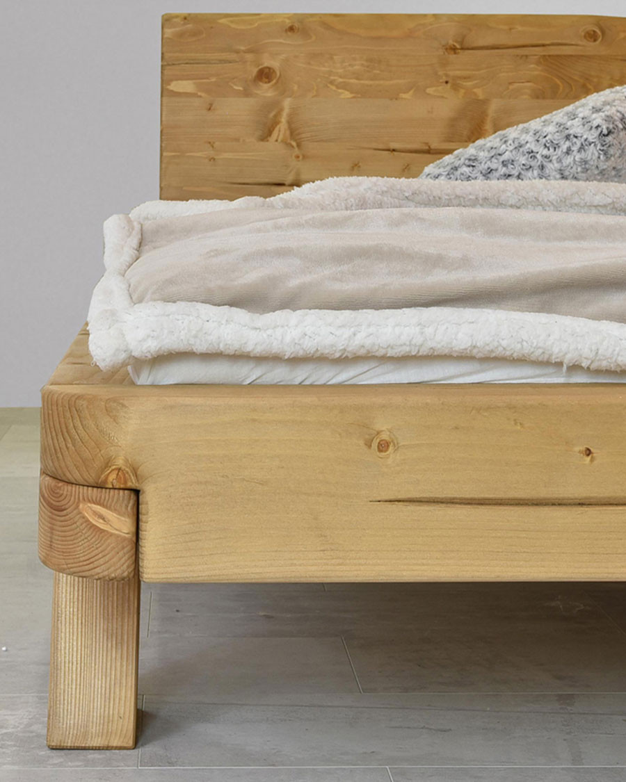 Nalia - Lit poutre en bois massif d'épicéa