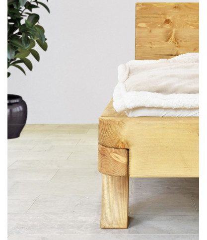 Nalia - Lit poutre en bois massif d'épicéa