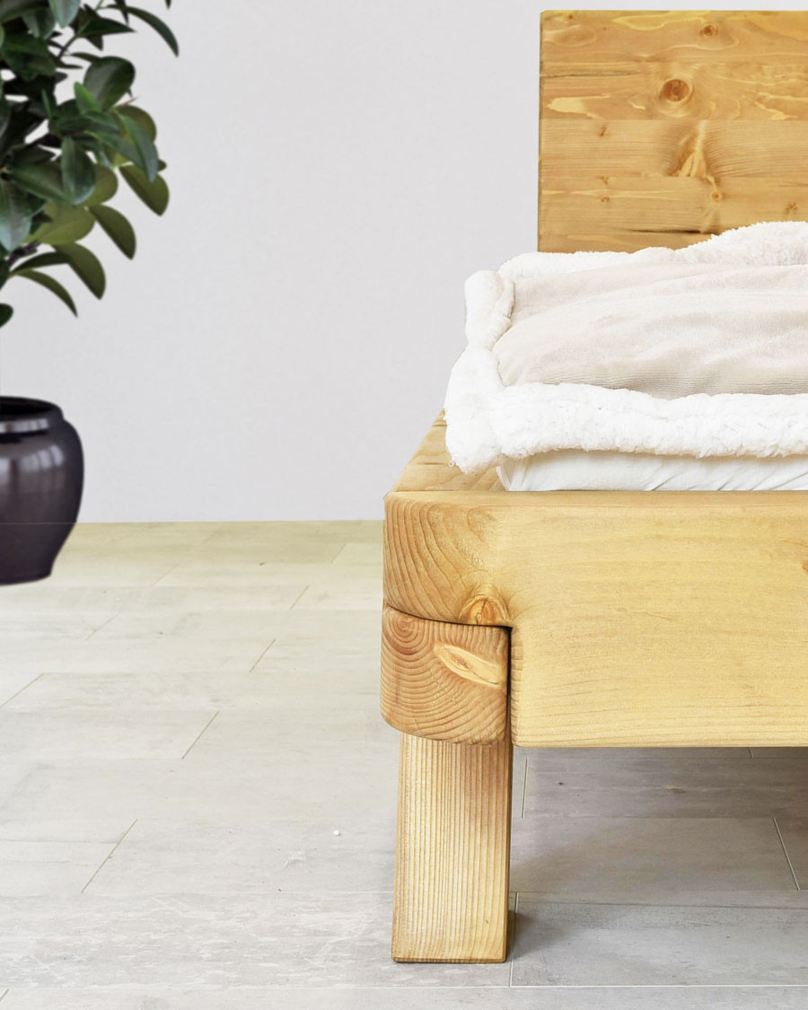 Nalia - Lit poutre en bois massif d'épicéa