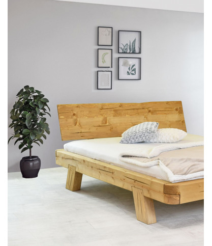 Nalia - Lit poutre en bois massif d'épicéa