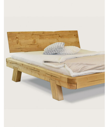 Nalia - Lit poutre en bois massif d'épicéa