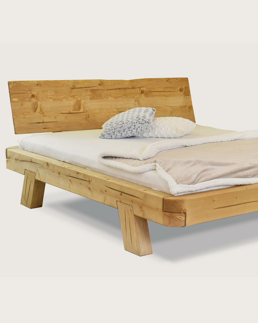 Nalia - Lit poutre en bois massif d'épicéa